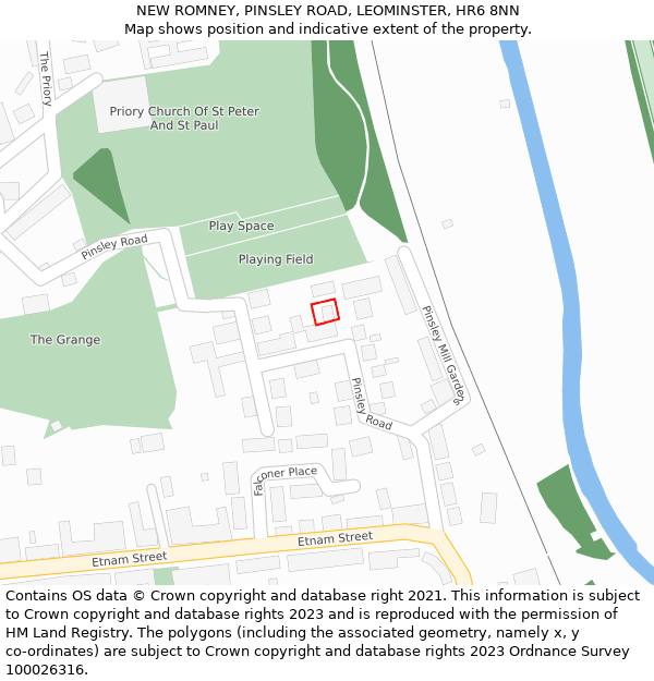 NEW ROMNEY, PINSLEY ROAD, LEOMINSTER, HR6 8NN: Location map and indicative extent of plot