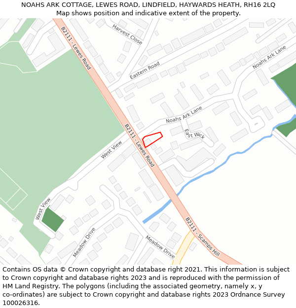 NOAHS ARK COTTAGE, LEWES ROAD, LINDFIELD, HAYWARDS HEATH, RH16 2LQ: Location map and indicative extent of plot