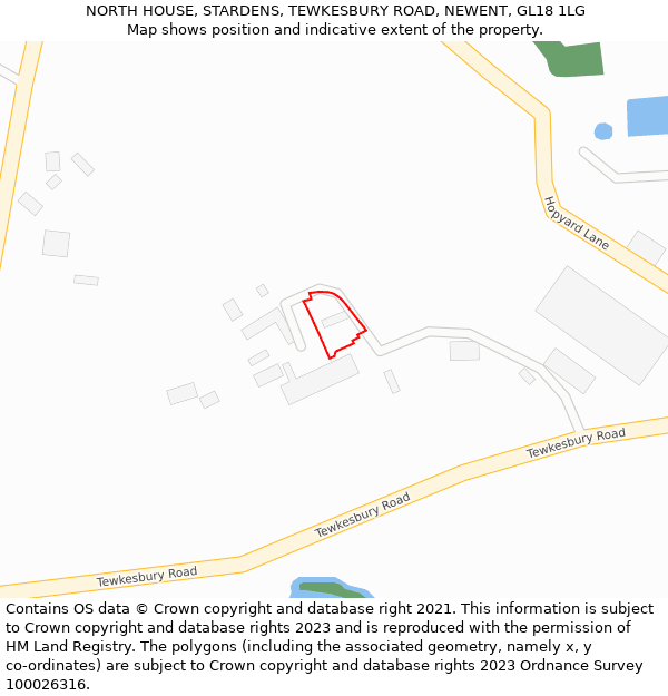 NORTH HOUSE, STARDENS, TEWKESBURY ROAD, NEWENT, GL18 1LG: Location map and indicative extent of plot