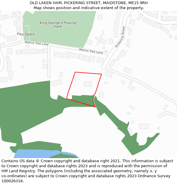 OLD LAKEN HAM, PICKERING STREET, MAIDSTONE, ME15 9RH: Location map and indicative extent of plot