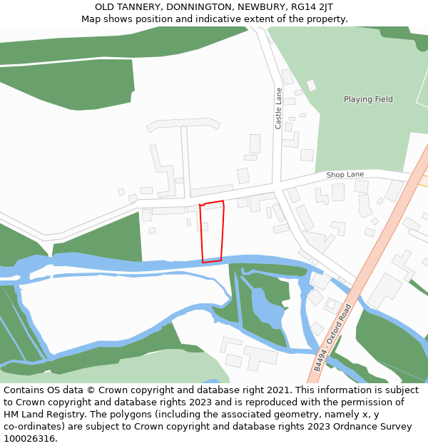 OLD TANNERY, DONNINGTON, NEWBURY, RG14 2JT: Location map and indicative extent of plot