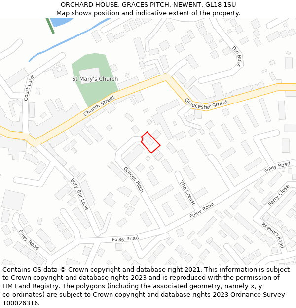 ORCHARD HOUSE, GRACES PITCH, NEWENT, GL18 1SU: Location map and indicative extent of plot