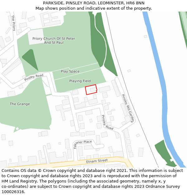 PARKSIDE, PINSLEY ROAD, LEOMINSTER, HR6 8NN: Location map and indicative extent of plot