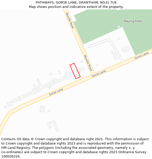 PATHWAYS, GORSE LANE, GRANTHAM, NG31 7UE: Location map and indicative extent of plot