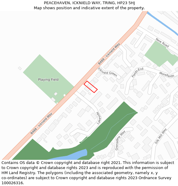 PEACEHAVEN, ICKNIELD WAY, TRING, HP23 5HJ: Location map and indicative extent of plot