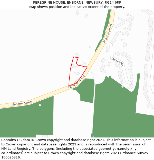 PEREGRINE HOUSE, ENBORNE, NEWBURY, RG14 6RP: Location map and indicative extent of plot