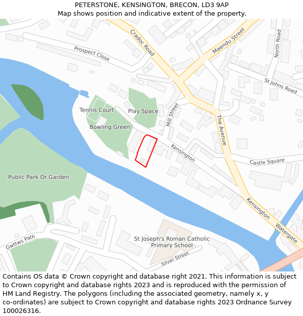 PETERSTONE, KENSINGTON, BRECON, LD3 9AP: Location map and indicative extent of plot