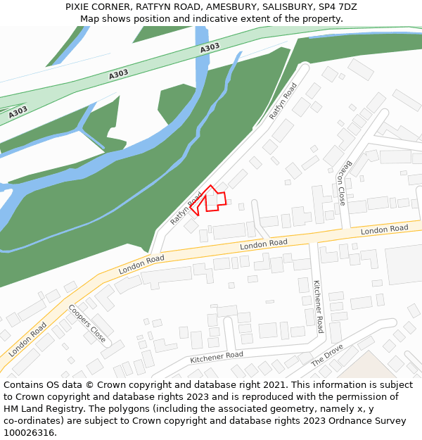 PIXIE CORNER, RATFYN ROAD, AMESBURY, SALISBURY, SP4 7DZ: Location map and indicative extent of plot