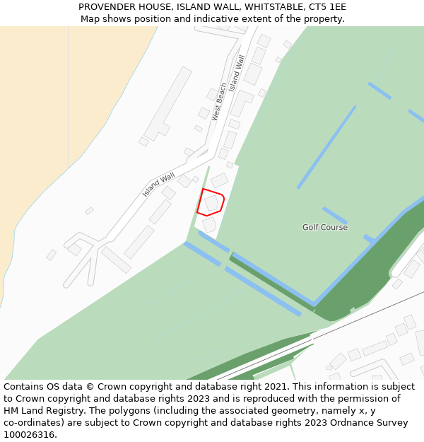 PROVENDER HOUSE, ISLAND WALL, WHITSTABLE, CT5 1EE: Location map and indicative extent of plot