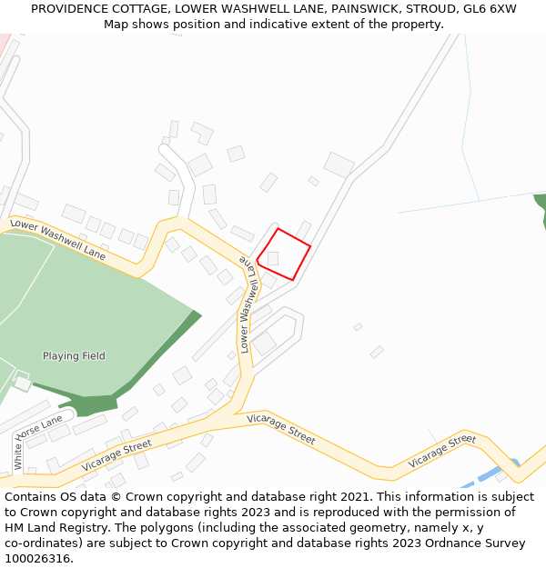 PROVIDENCE COTTAGE, LOWER WASHWELL LANE, PAINSWICK, STROUD, GL6 6XW: Location map and indicative extent of plot
