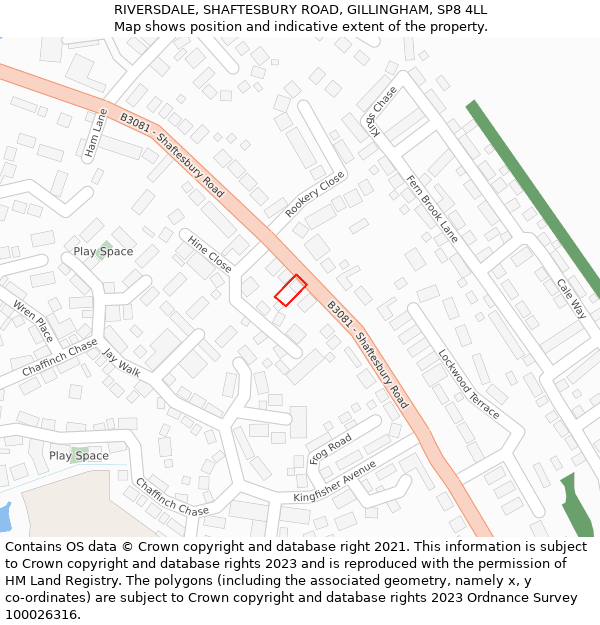 RIVERSDALE, SHAFTESBURY ROAD, GILLINGHAM, SP8 4LL: Location map and indicative extent of plot