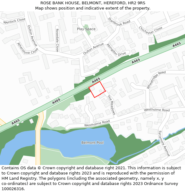 ROSE BANK HOUSE, BELMONT, HEREFORD, HR2 9RS: Location map and indicative extent of plot