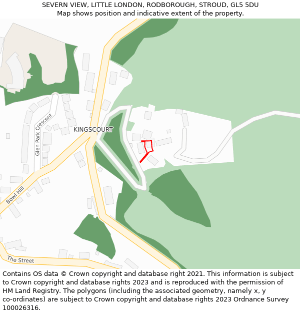 SEVERN VIEW, LITTLE LONDON, RODBOROUGH, STROUD, GL5 5DU: Location map and indicative extent of plot