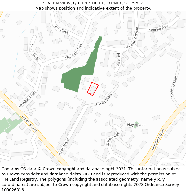 SEVERN VIEW, QUEEN STREET, LYDNEY, GL15 5LZ: Location map and indicative extent of plot