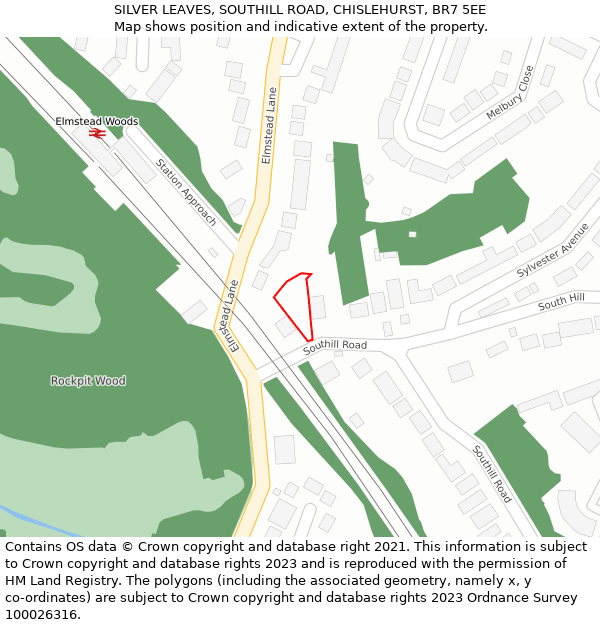 SILVER LEAVES, SOUTHILL ROAD, CHISLEHURST, BR7 5EE: Location map and indicative extent of plot