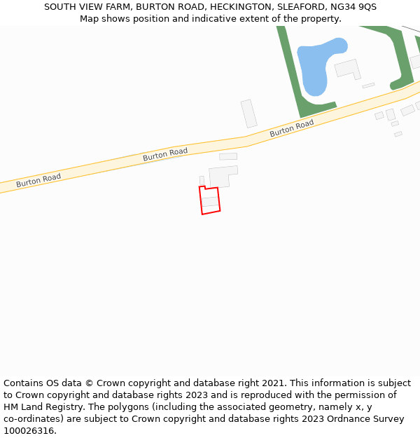 SOUTH VIEW FARM, BURTON ROAD, HECKINGTON, SLEAFORD, NG34 9QS: Location map and indicative extent of plot