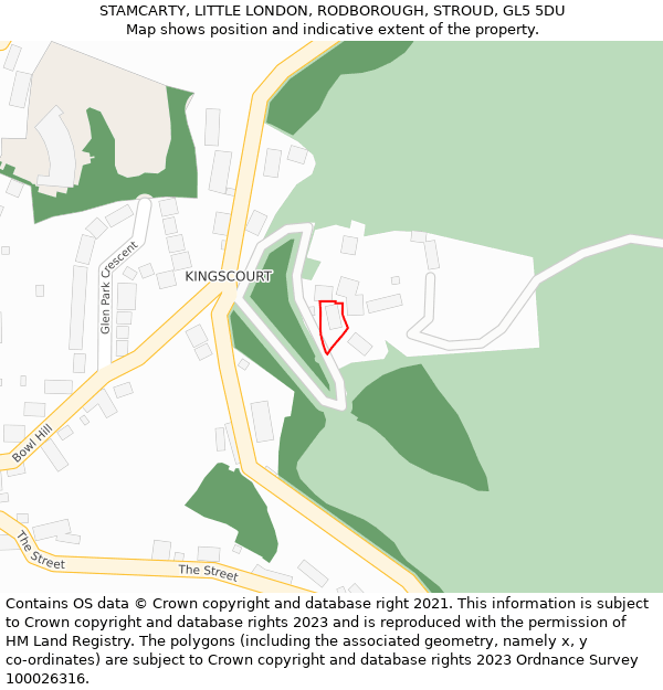 STAMCARTY, LITTLE LONDON, RODBOROUGH, STROUD, GL5 5DU: Location map and indicative extent of plot