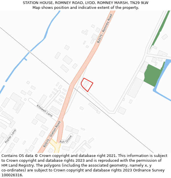 STATION HOUSE, ROMNEY ROAD, LYDD, ROMNEY MARSH, TN29 9LW: Location map and indicative extent of plot