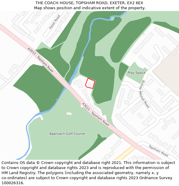 THE COACH HOUSE, TOPSHAM ROAD, EXETER, EX2 6EX: Location map and indicative extent of plot