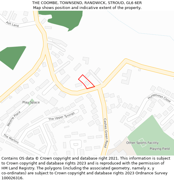 THE COOMBE, TOWNSEND, RANDWICK, STROUD, GL6 6ER: Location map and indicative extent of plot