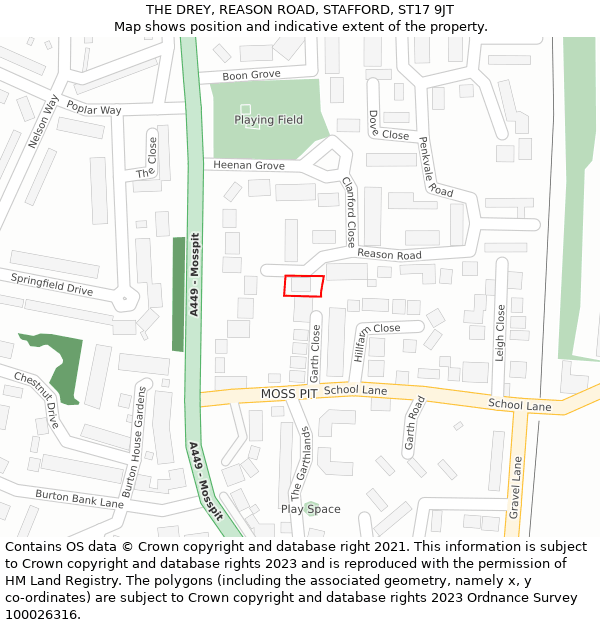 THE DREY, REASON ROAD, STAFFORD, ST17 9JT: Location map and indicative extent of plot