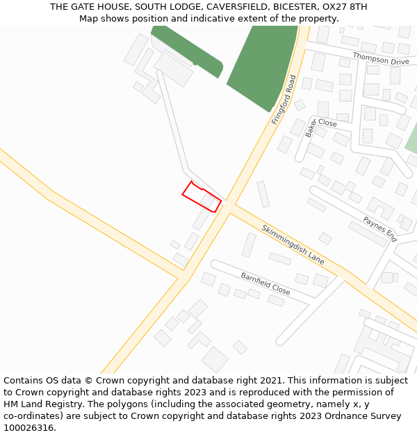 THE GATE HOUSE, SOUTH LODGE, CAVERSFIELD, BICESTER, OX27 8TH: Location map and indicative extent of plot