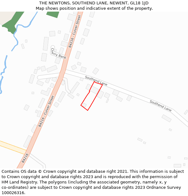 THE NEWTONS, SOUTHEND LANE, NEWENT, GL18 1JD: Location map and indicative extent of plot