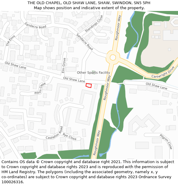 THE OLD CHAPEL, OLD SHAW LANE, SHAW, SWINDON, SN5 5PH: Location map and indicative extent of plot