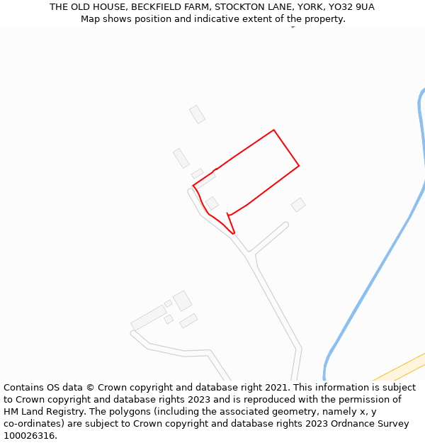 THE OLD HOUSE, BECKFIELD FARM, STOCKTON LANE, YORK, YO32 9UA: Location map and indicative extent of plot