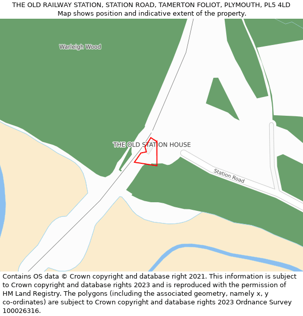 THE OLD RAILWAY STATION, STATION ROAD, TAMERTON FOLIOT, PLYMOUTH, PL5 4LD: Location map and indicative extent of plot