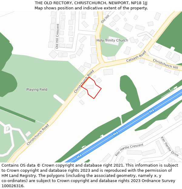 THE OLD RECTORY, CHRISTCHURCH, NEWPORT, NP18 1JJ: Location map and indicative extent of plot