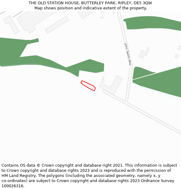 THE OLD STATION HOUSE, BUTTERLEY PARK, RIPLEY, DE5 3QW: Location map and indicative extent of plot
