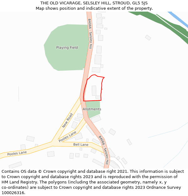 THE OLD VICARAGE, SELSLEY HILL, STROUD, GL5 5JS: Location map and indicative extent of plot