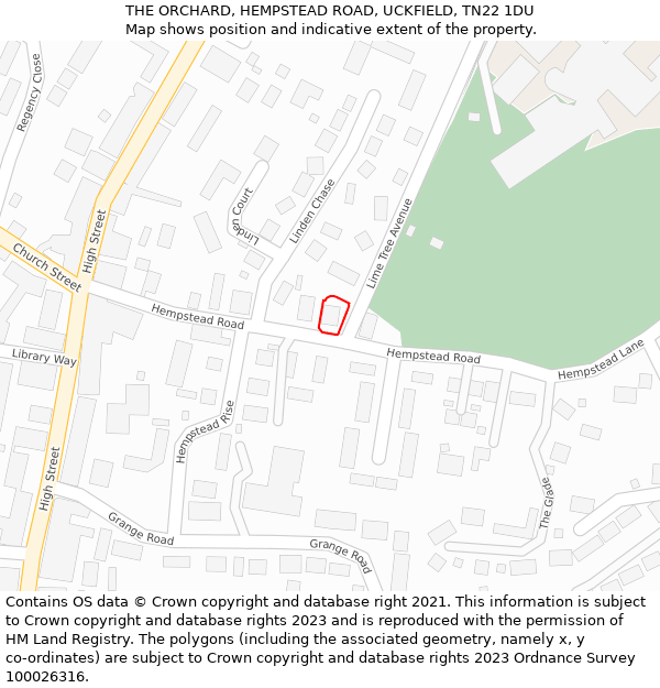 THE ORCHARD, HEMPSTEAD ROAD, UCKFIELD, TN22 1DU: Location map and indicative extent of plot