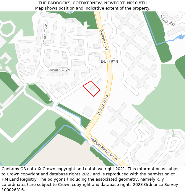 THE PADDOCKS, COEDKERNEW, NEWPORT, NP10 8TH: Location map and indicative extent of plot