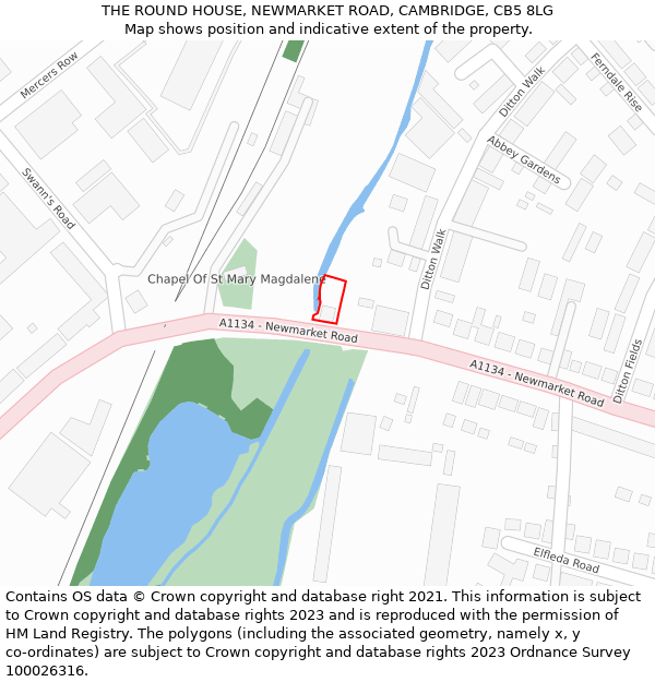 THE ROUND HOUSE, NEWMARKET ROAD, CAMBRIDGE, CB5 8LG: Location map and indicative extent of plot