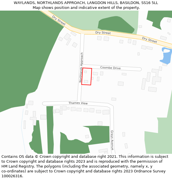 WAYLANDS, NORTHLANDS APPROACH, LANGDON HILLS, BASILDON, SS16 5LL: Location map and indicative extent of plot