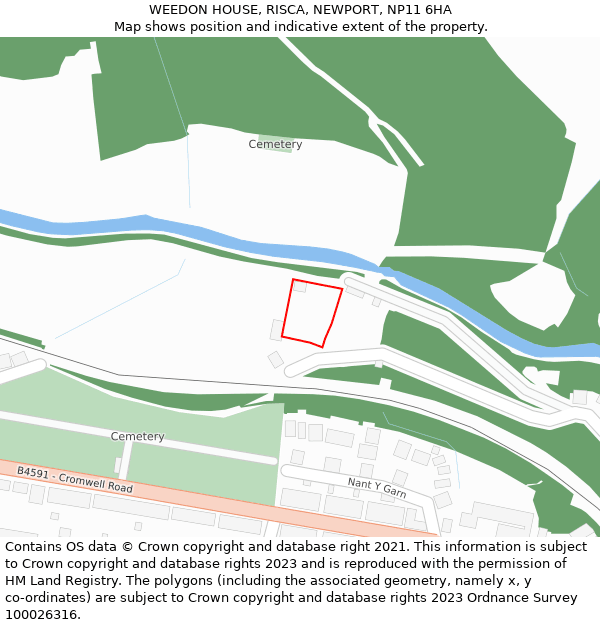WEEDON HOUSE, RISCA, NEWPORT, NP11 6HA: Location map and indicative extent of plot