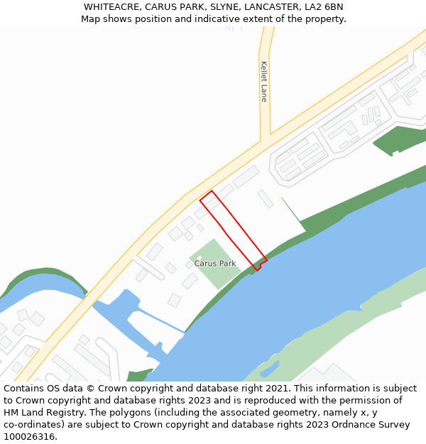 WHITEACRE, CARUS PARK, SLYNE, LANCASTER, LA2 6BN: Location map and indicative extent of plot