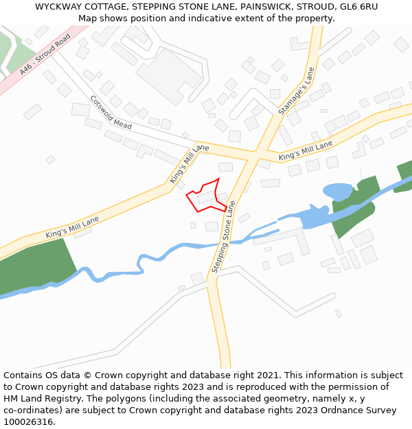 WYCKWAY COTTAGE, STEPPING STONE LANE, PAINSWICK, STROUD, GL6 6RU: Location map and indicative extent of plot