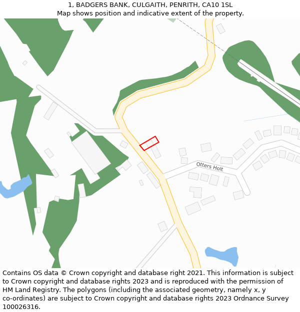 1, BADGERS BANK, CULGAITH, PENRITH, CA10 1SL: Location map and indicative extent of plot