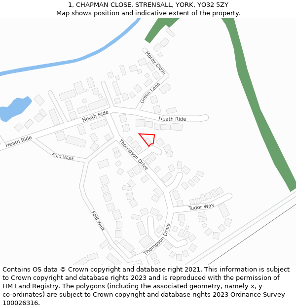 1, CHAPMAN CLOSE, STRENSALL, YORK, YO32 5ZY: Location map and indicative extent of plot