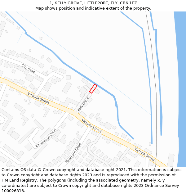 1, KELLY GROVE, LITTLEPORT, ELY, CB6 1EZ: Location map and indicative extent of plot