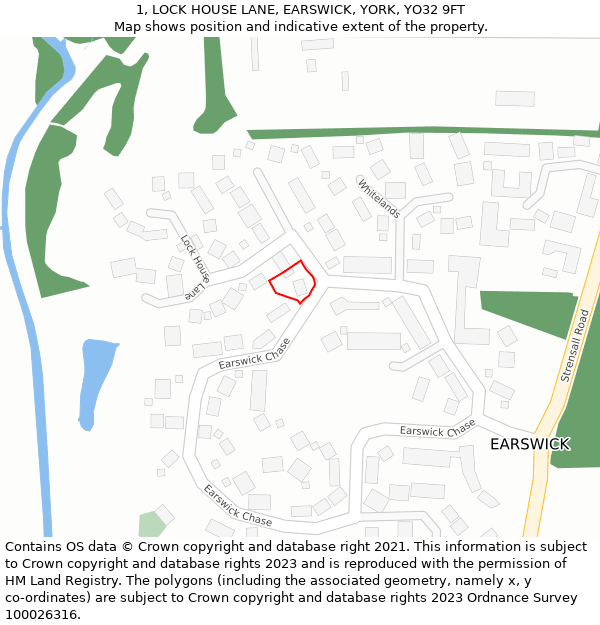 1, LOCK HOUSE LANE, EARSWICK, YORK, YO32 9FT: Location map and indicative extent of plot