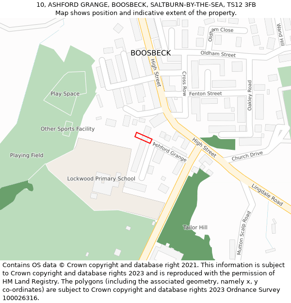 10, ASHFORD GRANGE, BOOSBECK, SALTBURN-BY-THE-SEA, TS12 3FB: Location map and indicative extent of plot