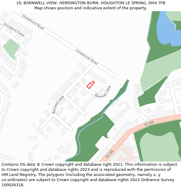 10, BARNWELL VIEW, HERRINGTON BURN, HOUGHTON LE SPRING, DH4 7FB: Location map and indicative extent of plot