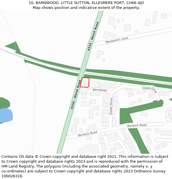 10, BARNWOOD, LITTLE SUTTON, ELLESMERE PORT, CH66 4JD: Location map and indicative extent of plot