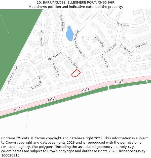 10, BARRY CLOSE, ELLESMERE PORT, CH65 9HR: Location map and indicative extent of plot