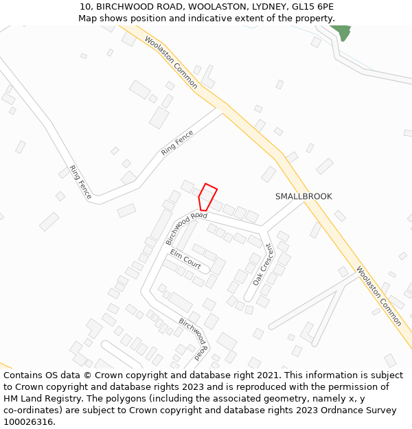 10, BIRCHWOOD ROAD, WOOLASTON, LYDNEY, GL15 6PE: Location map and indicative extent of plot