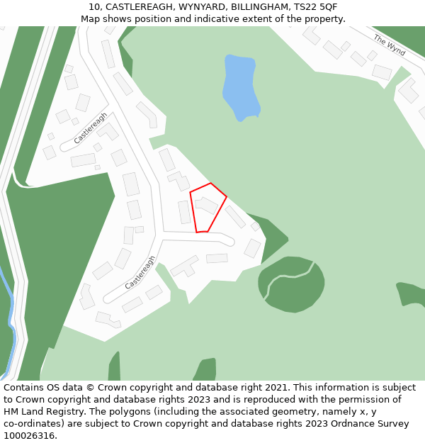 10, CASTLEREAGH, WYNYARD, BILLINGHAM, TS22 5QF: Location map and indicative extent of plot